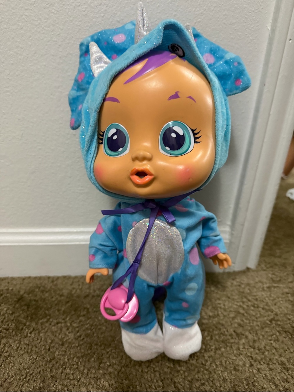 Cry Babies Doll Blue Dragon Costume & Pacifier
